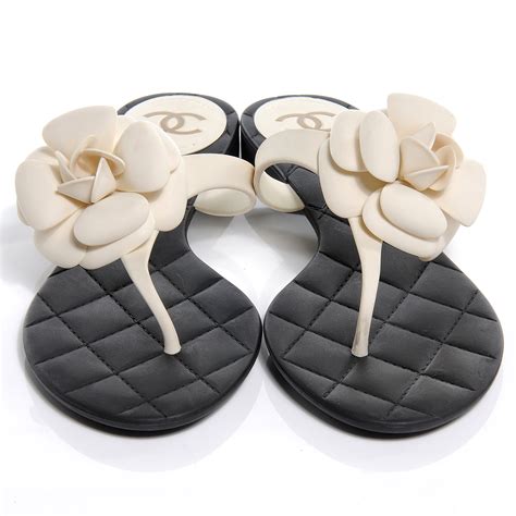 chanel camellia jelly thongs|chanel jelly slides.